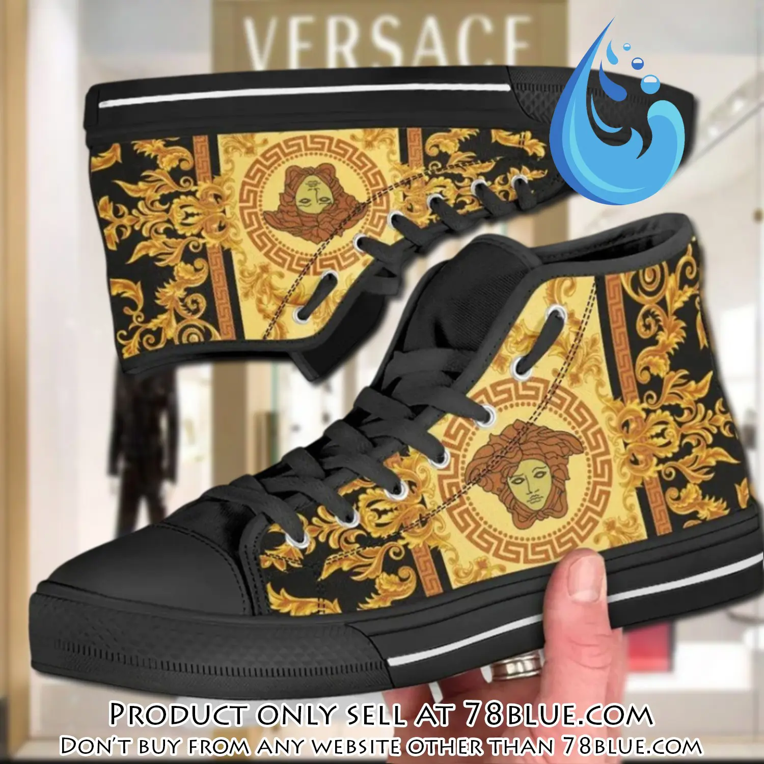 Versace medusa high top canvas shoes luxury brand gifts for men women 78b0028956